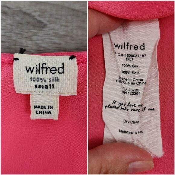 Aritzia Wilfred Pink Pyramides Silk Tank Blouse Small - Picture 12 of 16